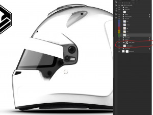 Bell RS7 K rear spoiler 2D PSD template CG Textures