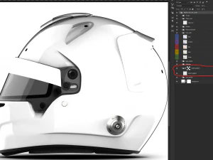 Bell RS7 Pro rear spoiler 2D PSD template CG Textures