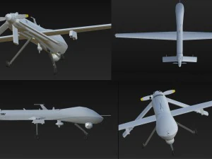 mq-1a predator pbr texturing whith animation 3D Model