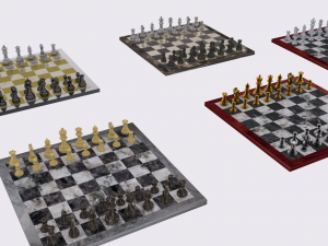chess set 5differentsets 3D-Modell