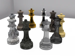 chess set 5differentsets 3D Model