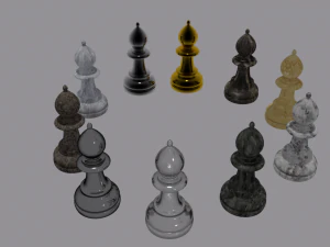 chess set 5differentsets 3D Model