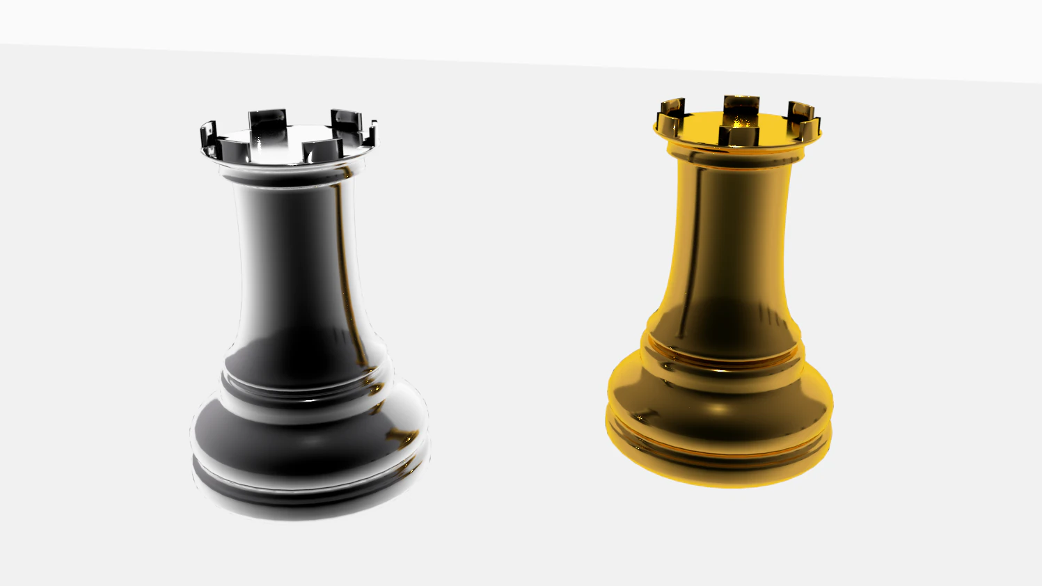 chess rook gold and silver 3D Model .c4d .max .obj .3ds .fbx .stl .blend