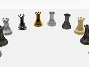 torres de xadrez 5 conjuntos de 2 Modelo 3D