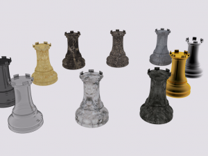 chess rooks 5 sets of 2 Modelo 3D