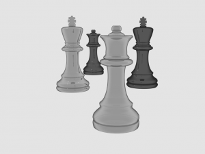 glass king and queen chess figures 3D Model