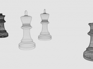 glass king and queen chess figures 3D Model
