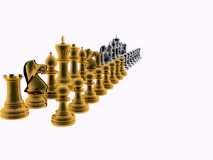 chess set gold and silver 3D Model
