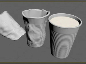 Plastic cup vr - ar - low-poly 3D Model