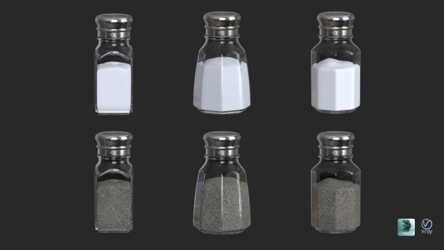 Salt and peppers shakers 3Dモデル .c4d .max .obj .3ds .fbx .stl .blend 