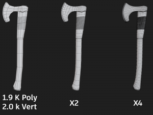 axe one handed Modello 3D