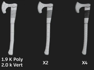 axe one handed 3D Model