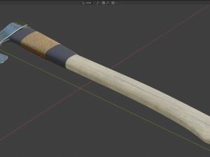 axe one handed Modello 3D