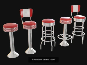Retro Diner 50s bundle 3D 3D Model
