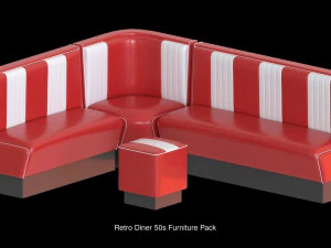 Retro Diner 50s bundle 3D 3D Model