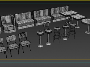 Retro Diner 50s bundle 3D 3D 模型