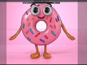 Cartoon Donut 3D Model
