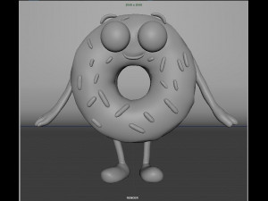 Cartoon Donut 3D Model