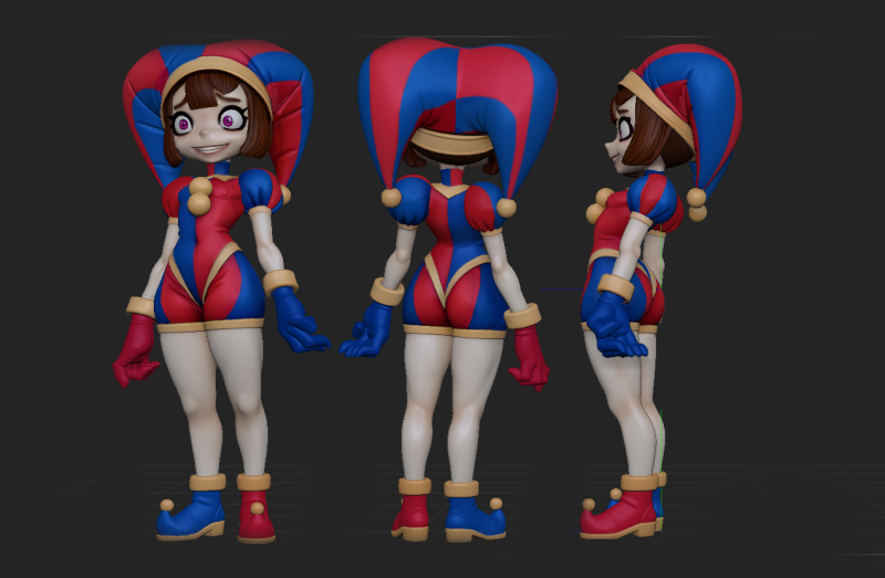 Pomni The Amazing Digital Circus 3D 打印模型 .c4d .max .obj .3ds .fbx .stl .blend 