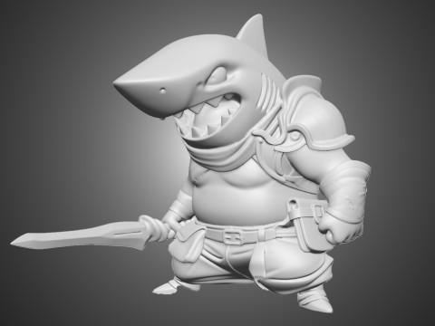 Shark Warrior 3D Print Model