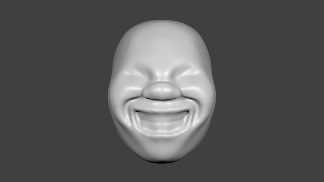 smiling cartoon face 3D Model .c4d .max .obj .3ds .fbx .stl .blend 