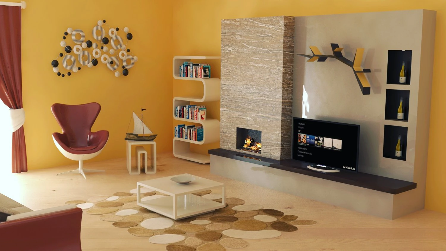 interior design living room 3D Model .c4d .max .obj .3ds .fbx .stl .blend