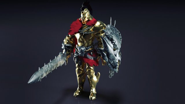 smite god ares golden Modèle 3D .c4d .max .obj .3ds .fbx .stl .blend 