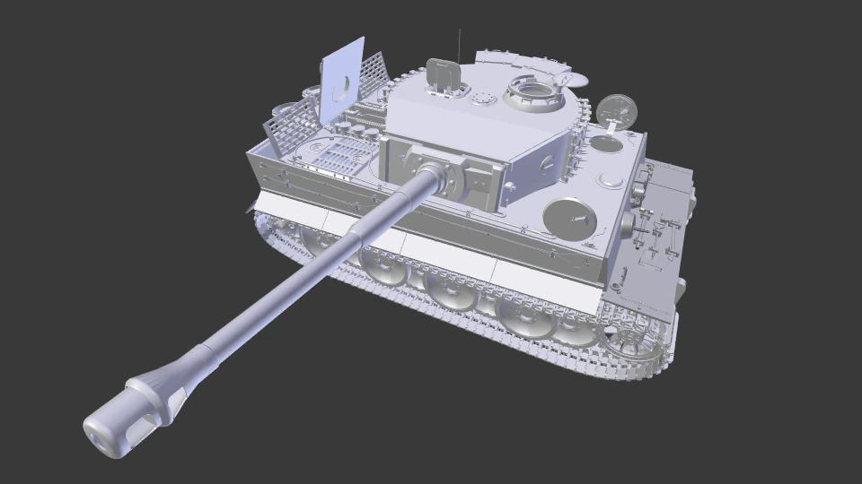 tiger tank 3D Print Model .c4d .max .obj .3ds .fbx .stl .blend