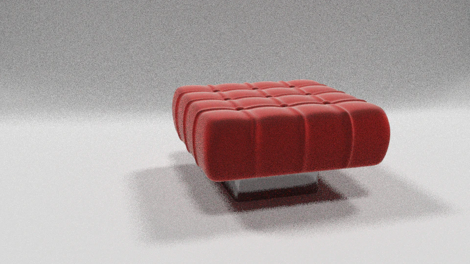 red velvet pouf 3D Model .c4d .max .obj .3ds .fbx .stl .blend 