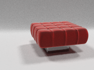 red velvet pouf Modello 3D