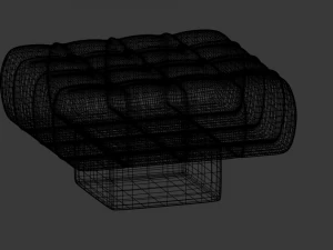 red velvet pouf 3D Model