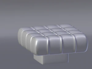 red velvet pouf 3D Model