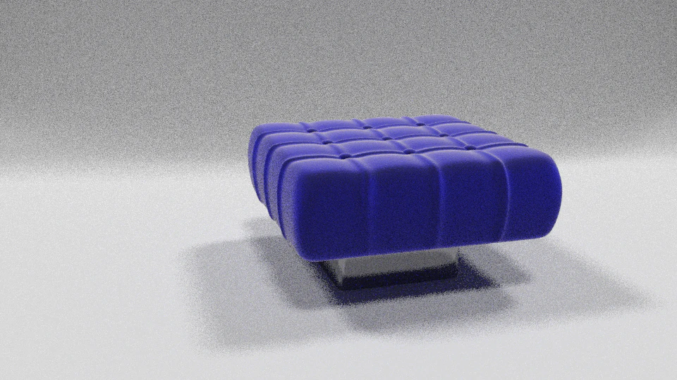 blue velvet pouf 3D Model .c4d .max .obj .3ds .fbx .stl .blend 
