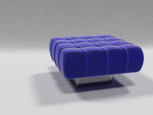blue velvet pouf Modello 3D