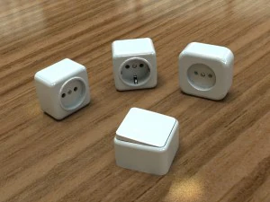 電源ソケットと照明スイッチをバンドルする 3Dモデル