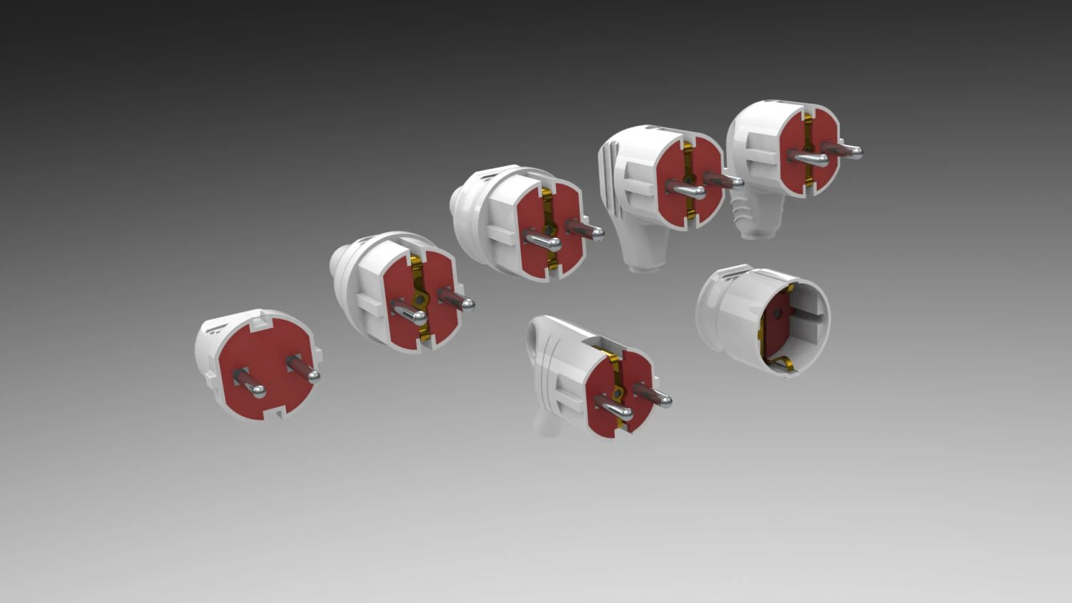 bundle electric plugs and power socket 3D Model .c4d .max .obj .3ds .fbx .stl .blend 