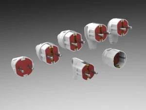 paquete de enchufes el&eacute;ctricos y toma de corriente Modelo 3D