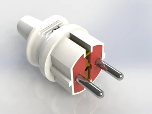 bundle electric plugs and power socket 3D Model