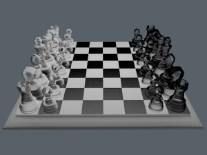 glass chess set Modèle 3D