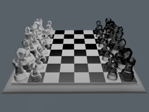 ガラスのチェスセット 3Dモデル