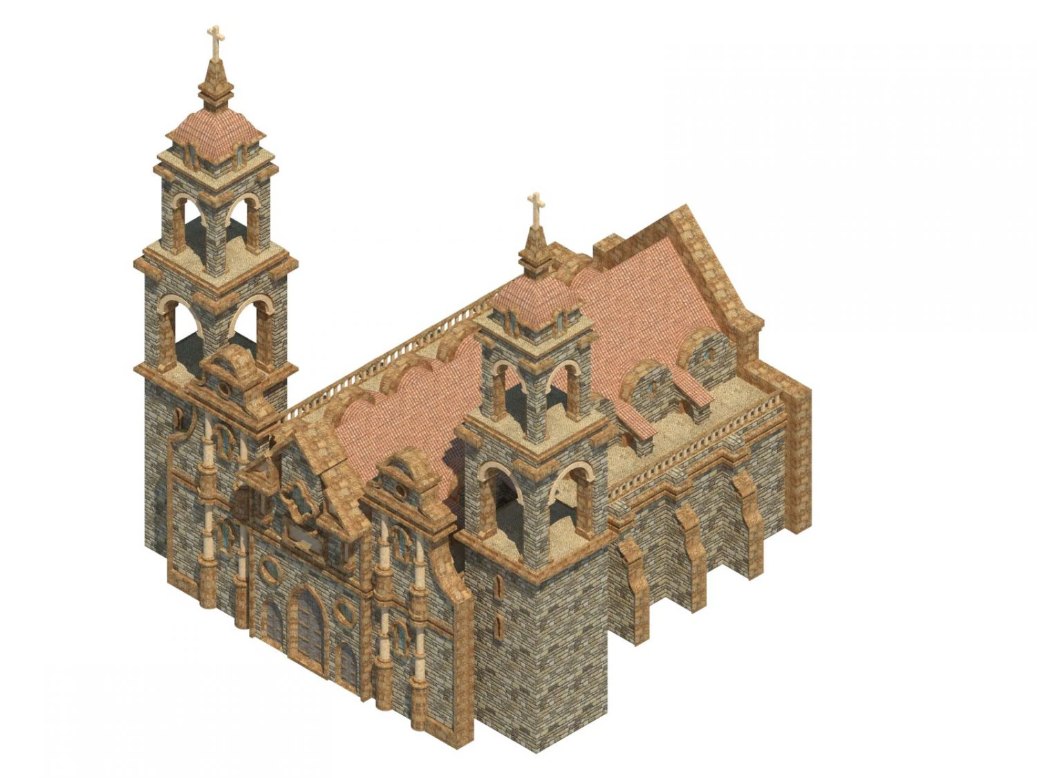 havana cathedral 3D Model .c4d .max .obj .3ds .fbx .stl .blend
