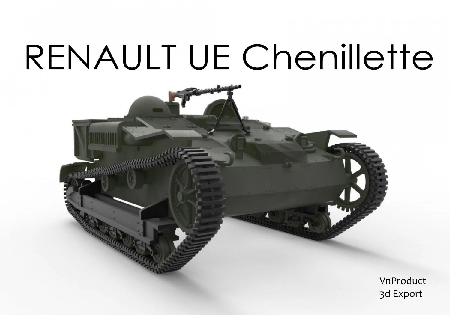 renault ue chenillette 3D Model .c4d .max .obj .3ds .fbx .stl .blend 