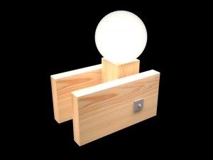 desktop wooden minimal lamp Model 3D