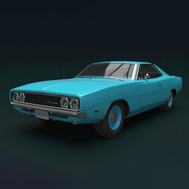 Dodge charger 500 hemi 1969 3D Model .c4d .max .obj .3ds .fbx .stl .blend