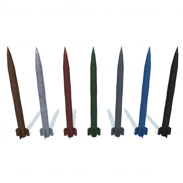 fictional missile 1 3D 모델 .c4d .max .obj .3ds .fbx .stl .blend 