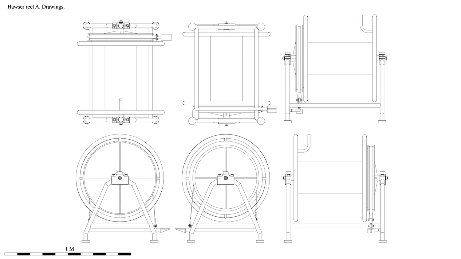 Hawser reel a drawings 3D Model .c4d .max .obj .3ds .fbx .stl .blend