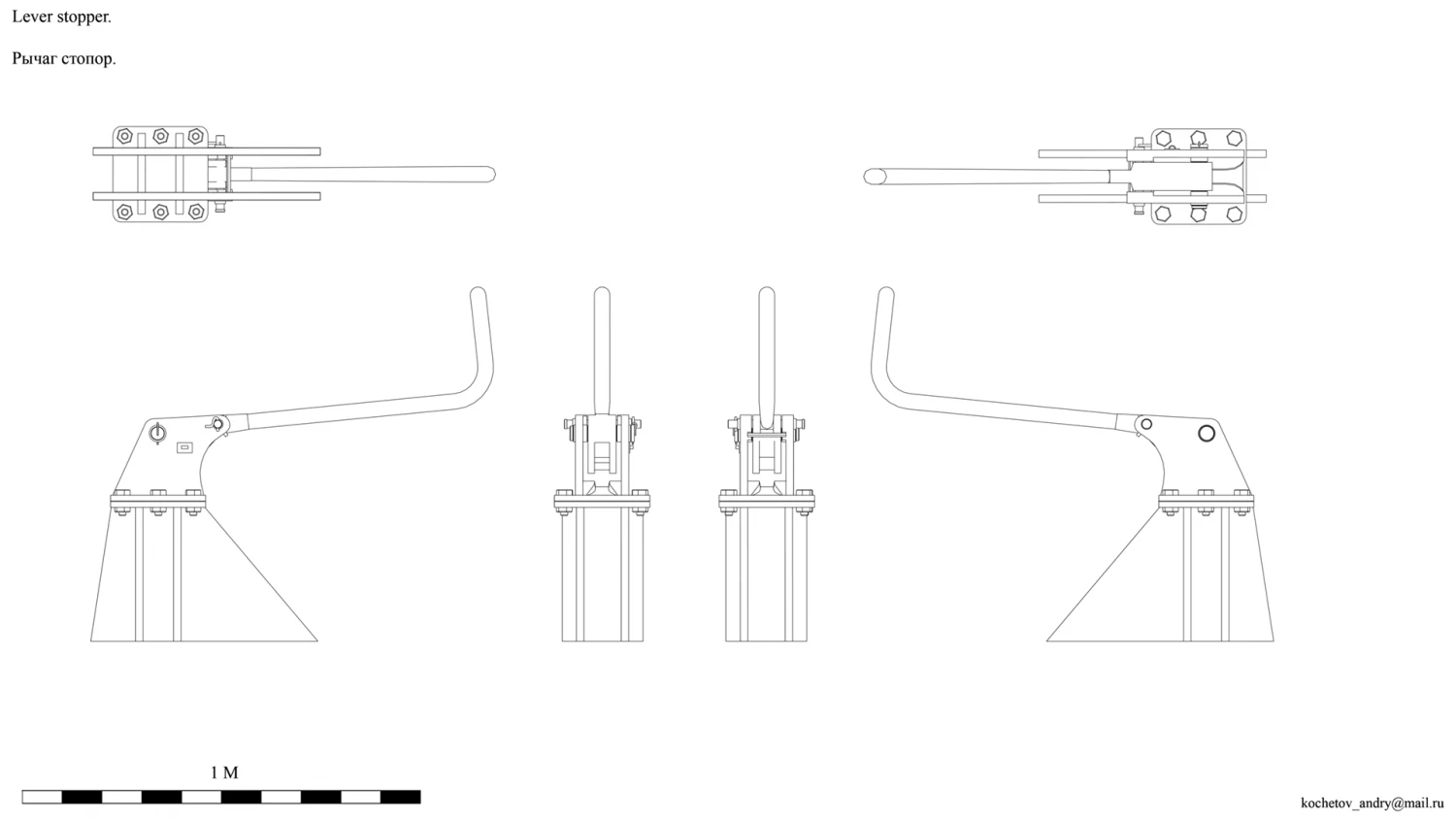 Lever stopper drawings 3D Model .c4d .max .obj .3ds .fbx .stl .blend 