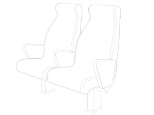Passenger seat A 2 Drawings 3D Model