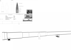 460mm cannon of the battleship Yamato Drawings 3D Model