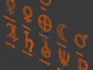 solar system symbols from nasa 3D मॉडल